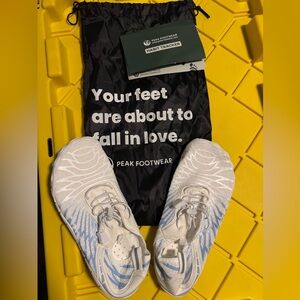 Peak Performance White and Blue Athletic Shoes